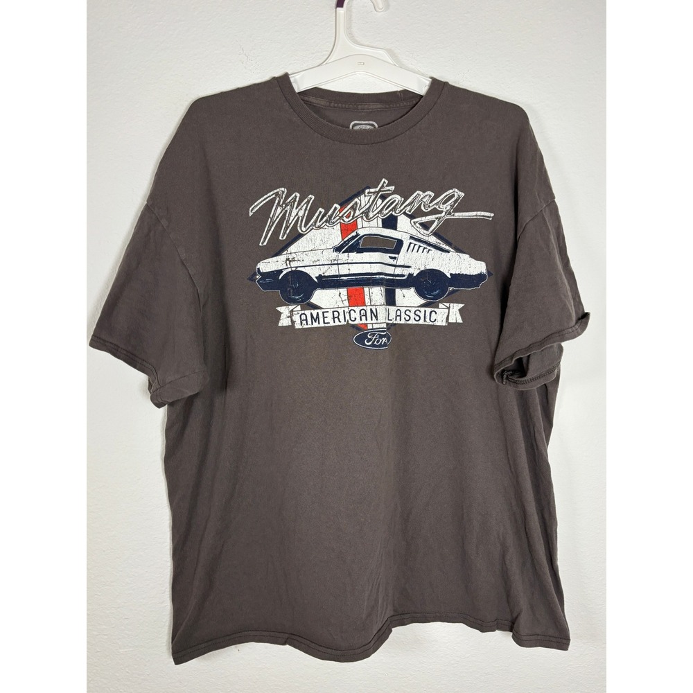 Ford Mustang American Classic Graphic T-Shirt Mens 2XL Brown Hybrid Apparel Tee